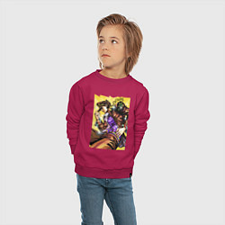 Свитшот хлопковый детский Джотаро Куджо - JoJo Bizarre Adventure, цвет: маджента — фото 2