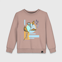 Свитшот хлопковый детский Минималистский абстрактный рисунок, цвет: пыльно-розовый