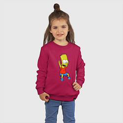 Свитшот хлопковый детский Барт прыгает, цвет: маджента — фото 2