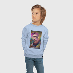 Свитшот хлопковый детский Vincent Van Gogh - автопортрет - нейросеть, цвет: мягкое небо — фото 2