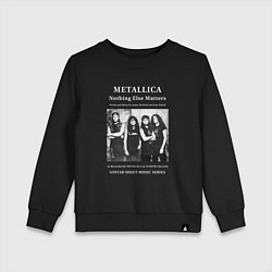 Свитшот хлопковый детский Metallica рок группа, цвет: черный