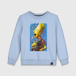 Свитшот хлопковый детский Bart Simpson and cats - нейросеть, цвет: мягкое небо