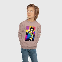 Свитшот хлопковый детский Salvador Dali: Pop Art, цвет: пыльно-розовый — фото 2