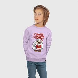 Свитшот хлопковый детский Christmas Mario, цвет: лаванда — фото 2