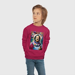 Свитшот хлопковый детский Космонавт Сальвадор Дали, цвет: маджента — фото 2