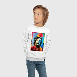 Свитшот хлопковый детский Salvador Dali: Self Portrait, цвет: белый — фото 2