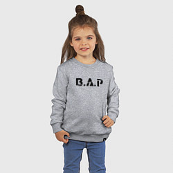 Свитшот хлопковый детский B A P black logo, цвет: меланж — фото 2