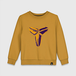 Свитшот хлопковый детский Kobe logo, цвет: горчичный