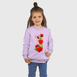 Свитшот хлопковый детский Прекрасная Наталья - букет из роз, цвет: лаванда — фото 2