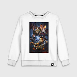 Свитшот хлопковый детский Baldurs Gate 3 art, цвет: белый