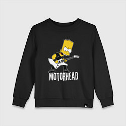 Свитшот хлопковый детский Motorhead Барт Симпсон рокер, цвет: черный