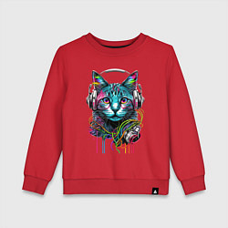 Детский свитшот Кот меломан