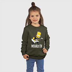 Свитшот хлопковый детский Megadeth Барт Симпсон рокер, цвет: хаки — фото 2