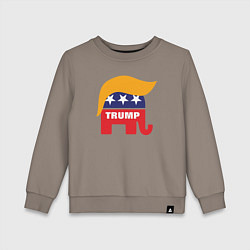 Свитшот хлопковый детский Trump elephant, цвет: утренний латте