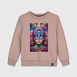 Детский свитшот Девушка в маскарадной маске - нейросеть