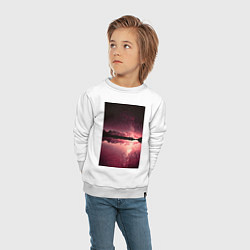 Свитшот хлопковый детский Горы на фоне заката, цвет: белый — фото 2