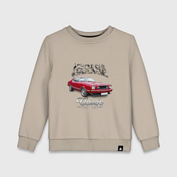 Свитшот хлопковый детский Маслкар Ford Mustang, цвет: миндальный