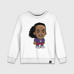Свитшот хлопковый детский Ronaldinho Barcelona, цвет: белый