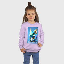 Свитшот хлопковый детский Pokemon Vaporeon, цвет: лаванда — фото 2