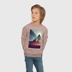 Свитшот хлопковый детский Геометрические горы, цвет: пыльно-розовый — фото 2