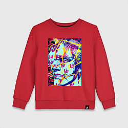 Свитшот хлопковый детский Andy Warhol - pop art - self-portrait, цвет: красный