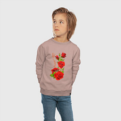 Свитшот хлопковый детский Прекрасная Ульяна - букет из роз, цвет: пыльно-розовый — фото 2