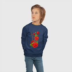 Свитшот хлопковый детский Прекрасная Яна - букет из роз, цвет: тёмно-синий — фото 2