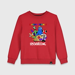 Свитшот хлопковый детский Радужные друзья - монстры Роблокс, цвет: красный