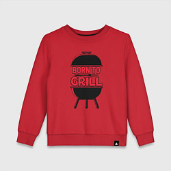 Свитшот хлопковый детский Born to grill, цвет: красный