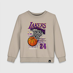 Свитшот хлопковый детский LA Lakers Kobe, цвет: миндальный