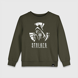Свитшот хлопковый детский STALKER противогаз, цвет: хаки