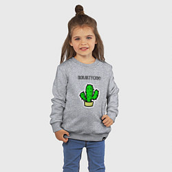 Свитшот хлопковый детский Зеленый кактус, цвет: меланж — фото 2