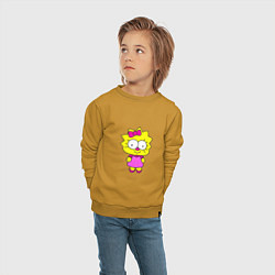 Свитшот хлопковый детский Привет Лиза, цвет: горчичный — фото 2