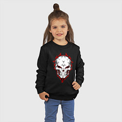 Свитшот хлопковый детский Скелет с обводкой, цвет: черный — фото 2
