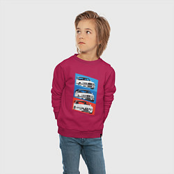 Свитшот хлопковый детский BMW cars, цвет: маджента — фото 2