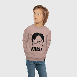 Свитшот хлопковый детский Дуайт Шрут, цвет: пыльно-розовый — фото 2