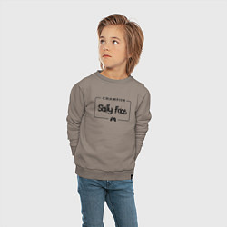 Свитшот хлопковый детский Sally Face gaming champion: рамка с лого и джойсти, цвет: утренний латте — фото 2