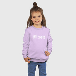 Свитшот хлопковый детский Blessed, цвет: лаванда — фото 2