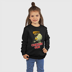 Свитшот хлопковый детский Chicken Gun logo, цвет: черный — фото 2