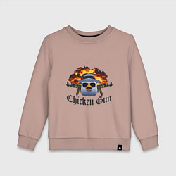 Свитшот хлопковый детский Chicken gun game, цвет: пыльно-розовый