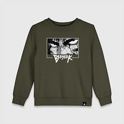 Свитшот хлопковый детский Ярость Гатса аниме, цвет: хаки