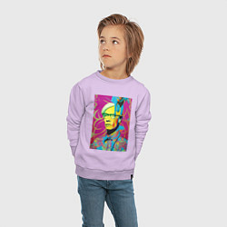 Свитшот хлопковый детский Andy Warhol - pop art, цвет: лаванда — фото 2