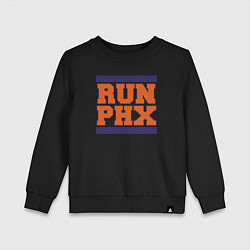 Свитшот хлопковый детский Run Phoenix Suns, цвет: черный