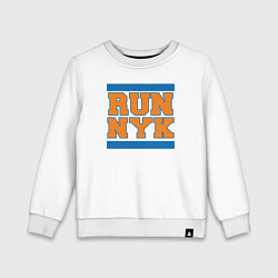 Свитшот хлопковый детский Run New York Knicks, цвет: белый