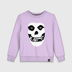 Свитшот хлопковый детский Череп misfits, цвет: лаванда