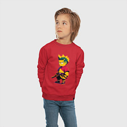 Свитшот хлопковый детский Bart Simpson samurai - neural network, цвет: красный — фото 2