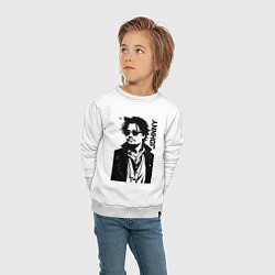 Свитшот хлопковый детский Johnny Depp - graphics, цвет: белый — фото 2