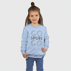Свитшот хлопковый детский Go spurs go, цвет: мягкое небо — фото 2