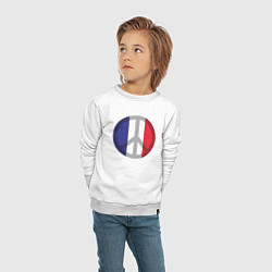 Свитшот хлопковый детский Peace France, цвет: белый — фото 2