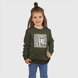Свитшот хлопковый детский Straight outta Skalitz, цвет: хаки — фото 2